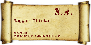 Magyar Alinka névjegykártya